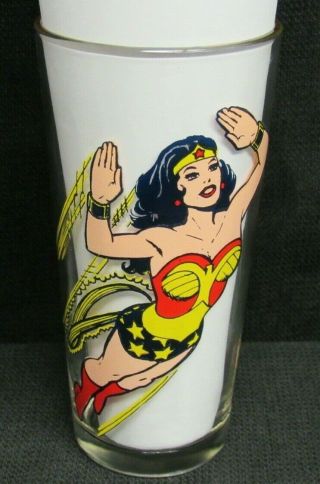 Vintage 1978 Pepsi Dc Wonder Woman Glossy Drinking Glass Aa09