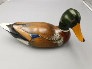 1983 A Wooden Bird Factory Mallard Drake Duck Decoy Signed By V Murphy