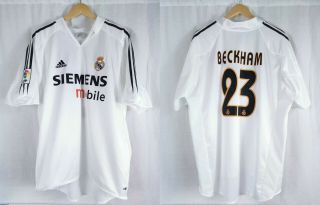 Real Madrid 2004/2005 Adidas Home Vintage Football Shirt Jersey Beckham 23