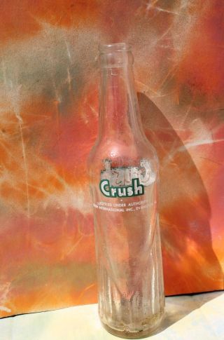 Vintage Orange Crush Clear Glass Soda Pop Bottle,  10 Oz.