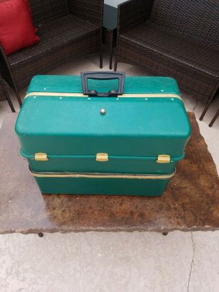 Vintage Umco 3060 Upb Large Green Tackle Box With Possum Belly / Cooler Area