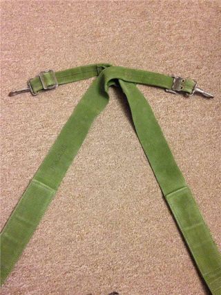Vintage WWII U.  S.  Army Military Field Pack Adjustable Suspenders 2