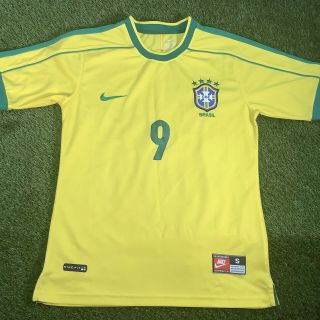 Retro Nike Brazil Shirt - R9 Ronaldo 1998 Top - Vtg International Football 90s