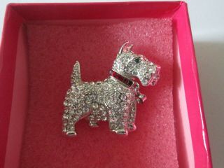 Vintage Signed Butler And Wilson Scottish Terrier Dog With Collar Brooch Pin