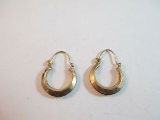 Lovely Vintage,  London 1974 Top Quality 9ct Gold Hoop Earrings 1g 14mm
