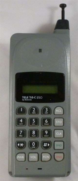 Vintage 90’s Motorola Tele Tac T - A - C 250 Cell Phone W Battery Props