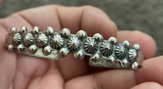 Vintage Sanford Navajo Silver Tone Tiny Concho Style Cuff Bracelet 6”