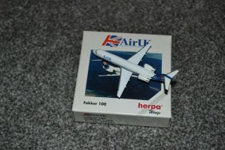 Herpa Wings Air Uk Fokker 100 1/500 Scale Die Cast Model - And Boxed