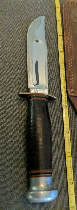Vintage Case Fixed Blade Hunting Knife With Leather Sheath In
