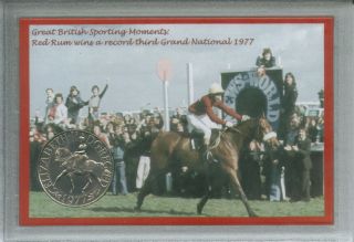 Red Rum Vintage Grand National Hunt Winner Horse Racing Retro Coin Gift Set 1977