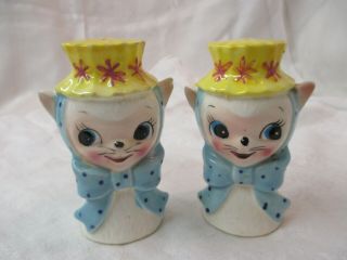 Vintage Japan Royal Sealy Salt & Pepper Shakers Anthropomorphic Cats