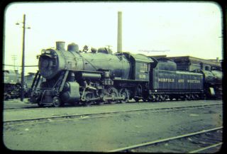 Railroad Slide Norfolk & Western N&w Steam 4 - 8 - 0 1139 Circa 1950s