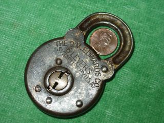 Vintage O.  M.  Edwards Co.  = 6 Levers Padlock " No Key  Made In Usa
