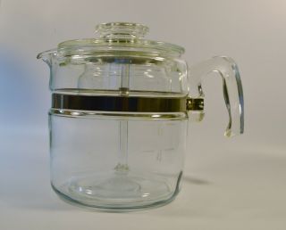 Pyrex Percolator Coffee Pot 7756 Vintage Flameware Glass 6 Cup Complete