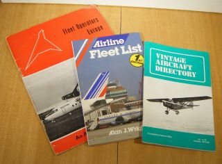 Ian Allan Airline Fleet List 1st,  Vintage A/c Directory 5th,  Fleet Ops Europe 70