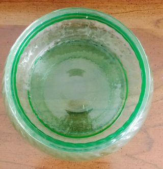 Vintage GREEN DEPRESSION GLASS Covered Candy Dish SWIRL Design with LID 3