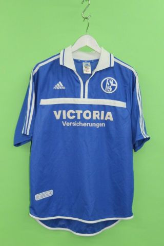Vintage Adidas Schalke 04 Home Football Soccer Shirt Trikot Jersey 2000/2001 L