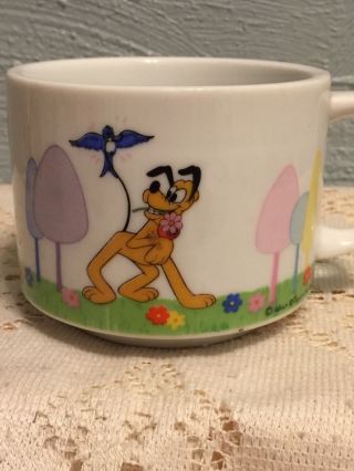 Vintage Disney Pluto Coffee Mug / Cup Walt Disney Productions Japan