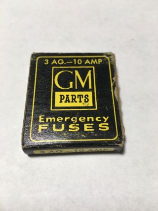 Vintage Old Gm Parts Emergency Spare Fuses Box And 3 Fuses