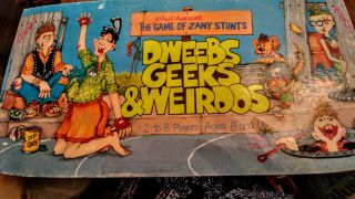 Vintage Dweebs Geeks & Weirdos The Board Game Of Zany Stunts 1988 Complete