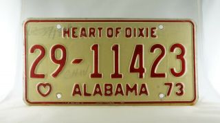1973 Alabama Passenger License Plate - - 29 - 11423