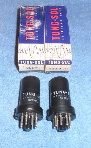 2 Nos Tung - Sol 6sf7 Radio Vacuum Tubes - 1960 