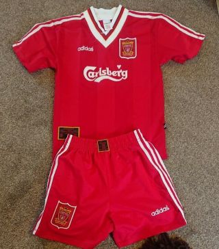 Vintage Liverpool Football Club Adidas Home Kit Size Small Boys