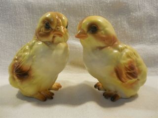 Vintage Lefton Japan Ceramic Easter Yellow Chick Figurines Set Of 2