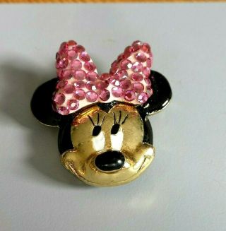 Adorable Vintage Butler & Wilson Disney Minnie Mouse Brooch Pin With Rhinestones