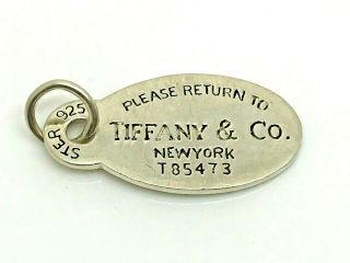 Vintage Silver 925 Tiffany & Co.  Return To - Pendant Dog Tag (no Chain)