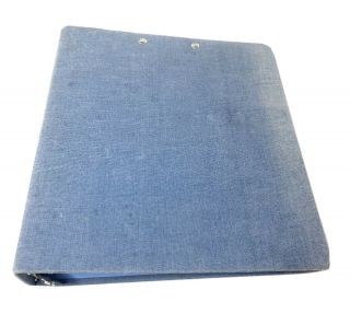 Vtg Mead 3 Ring Binder Notebook Denim Canvas Fabric Folder