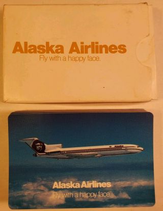 Vintage Alaska Airlines Playing Cards Look.  Outer Case Shows A Little.