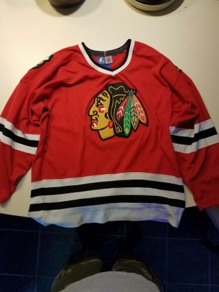 Vintage Chicago Blackhawks Nhl Starter Hockey Jersey Size Large