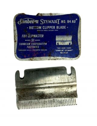 Vintage Sunbeam Stewart Bottom Clipper Blade No84 Au - Model 51 Series - Tin Box