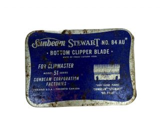 Vintage Sunbeam Stewart Bottom Clipper Blade No84 AU - Model 51 Series - Tin Box 2