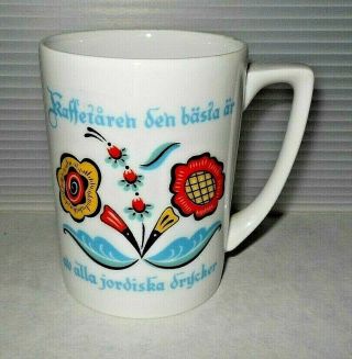 Mid Century Vintage Berggren Porcelain Kaffetaren Den Basta Coffee Mug