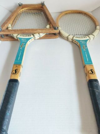 Vintage 1950’s Spalding Doris Hart Wooden Tennis Racket Racquet - Belgium Art