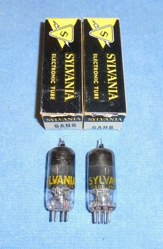 2 Nos Sylvania 6ah6 Vacuum Tubes 1960 