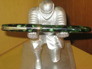 Vintage Green/black Marble Effect Lever Fill Burnham No 54 Fountain Pen.  14ct