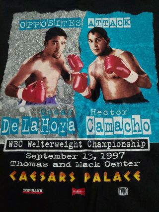 Vintage 1997 Oscar De La Hoya Hector Camacho Boxing (mens Small) (boys Large)