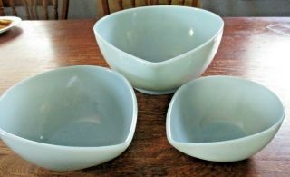 Vintage Fire King Lt.  Blue Teardrop Nesting Bowls Set of Three 3