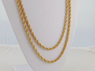 Taylor Ltd.  Double Chain Necklace 26 " Gold Tone Prince Of Wales Signed Vintage