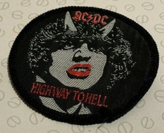 Ac/dc Highway To Hell & Fly On The Wall 2.  75 " Round Sew - On Patch Vintage 1980s
