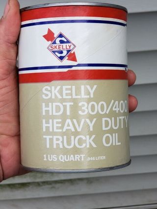 Vintage Skelly Motor Oil Hdt 300/400 Cardboard Advertising Can 1 Quart