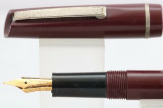 Vintage Osmiroid No.  65 Lever Fill Fountain Pen,  Burgundy With Chrome Trim