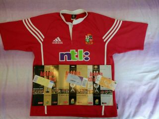 Vintage British Lions 2001 Shirt Large With Test Programmes And Tickets