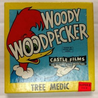 Woody Woodpecker Tree Medic Cartoon 8mm Movie Vtg Castle Films Vintage 551