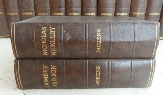 Vintage 15 Book Set Charles Dickens Novels Odhams Press Handsome Binding 3