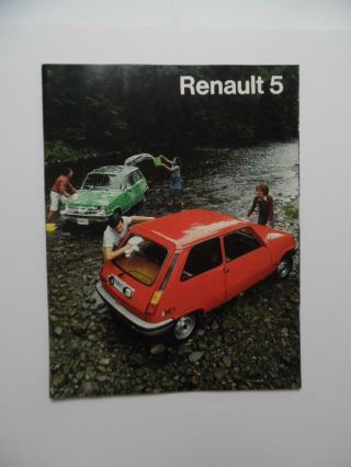 1976 Renault 5 Car Brochure Vintage Orignal
