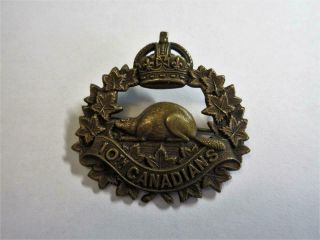 Vintage Ww1,  Ww2 10th Battalion (canadians) Cef Military Cap Badge